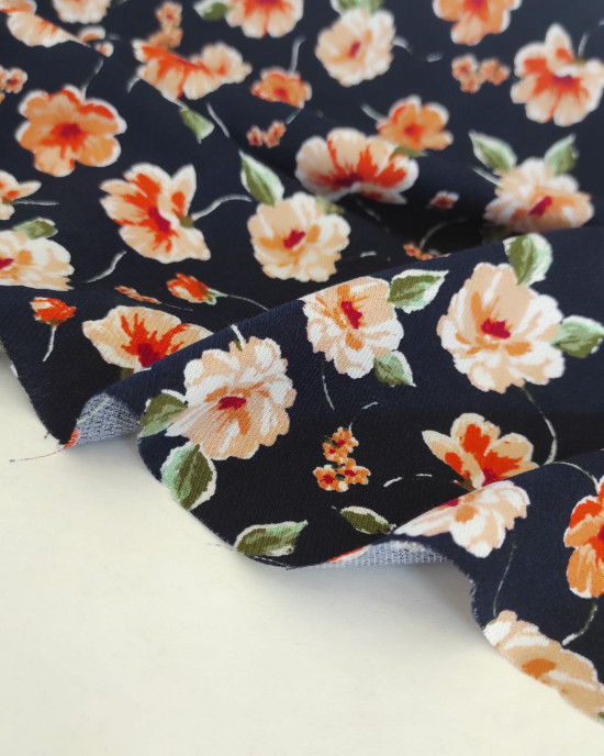 Штапель твіл "BELMONDO", темно-синій