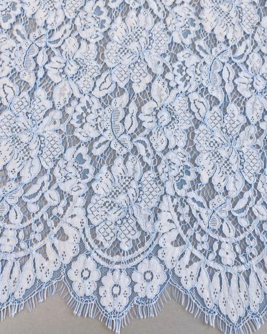 Мереживо Valentino, купон, блакитний