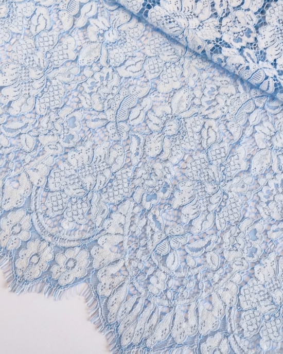Мереживо Valentino, купон, блакитний