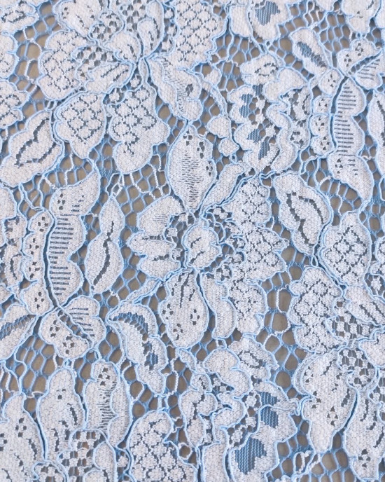 Мереживо Valentino, купон, блакитний
