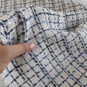 Твід CHANEL з люрексом та паєткою білий