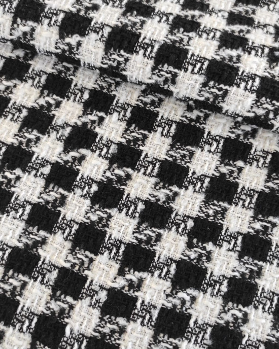 Твід CHANEL Гусяча лапка чорно-білий