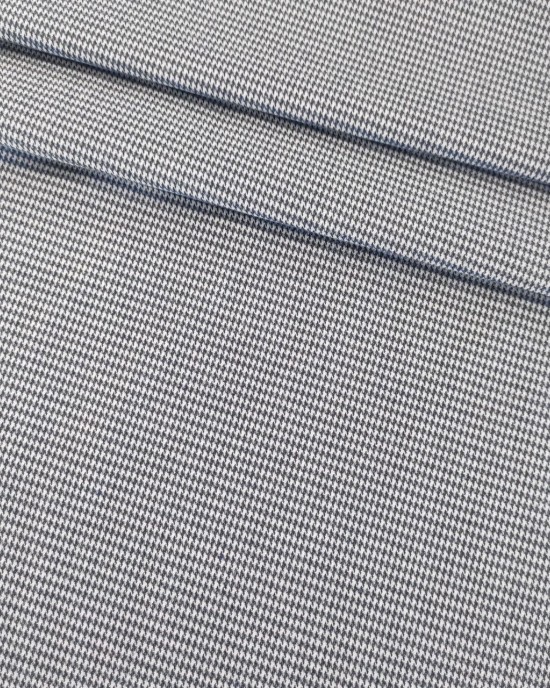 Костюмна тканина TR-вовна темно-синя, гусяча лапка дрібна