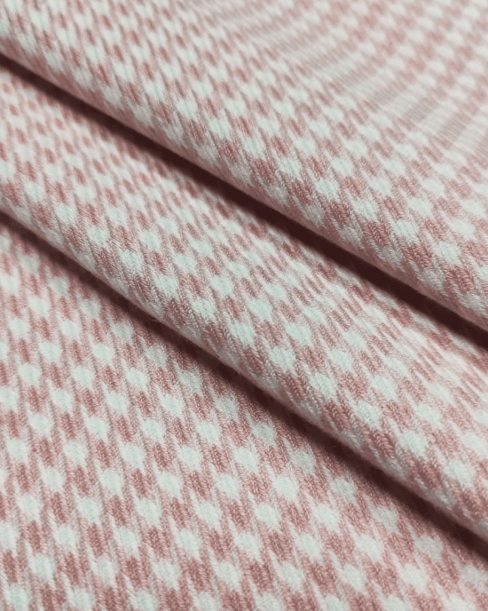 Костюмна тканина TR-вовна рожева дрібна гусяча лапка